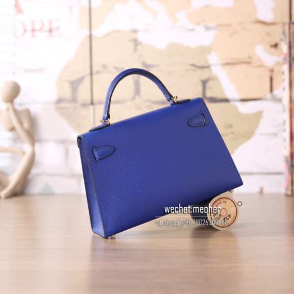 hermes epsom mini kelly II 19cm 7t bleu electrique - Image 3