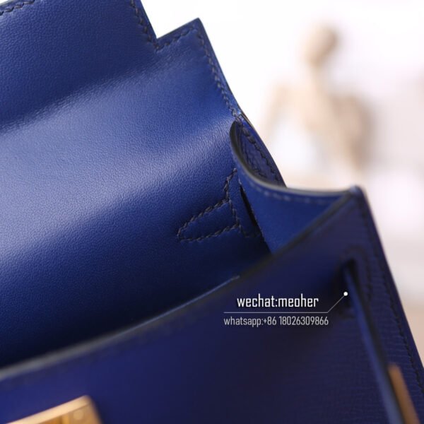 hermes epsom mini kelly II 19cm 7t bleu electrique - Image 5