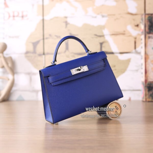 hermes epsom mini kelly II 19cm 7t bleu electrique - Image 7