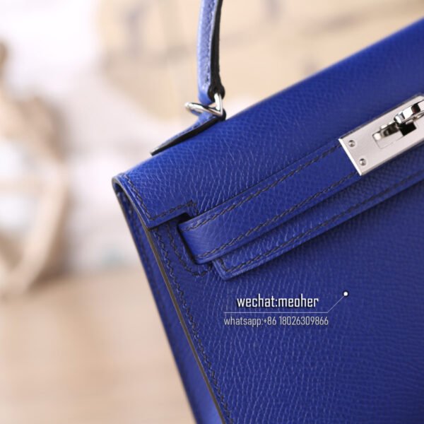 hermes epsom mini kelly II 19cm 7t bleu electrique - Image 8