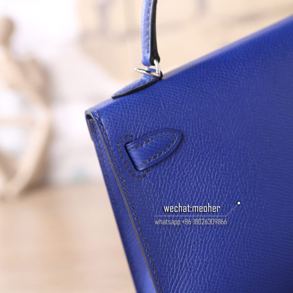 hermes epsom mini kelly II 19cm 7t bleu electrique - Image 10