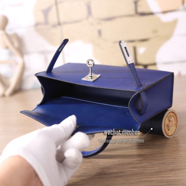 hermes epsom mini kelly II 19cm 7t bleu electrique - Image 13