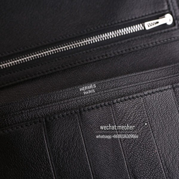Hermes matte crocodile bearn wallet ck89 noir - Image 7