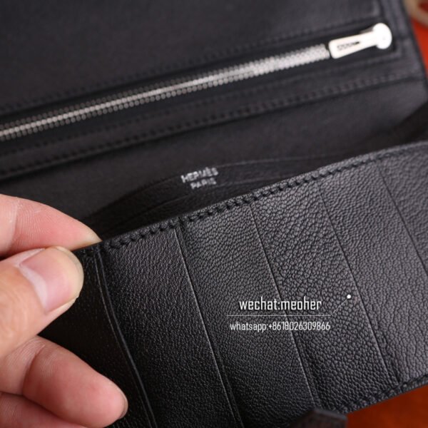 Hermes matte crocodile bearn wallet ck89 noir - Image 6