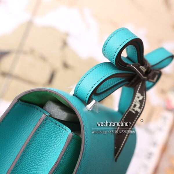 Hermes epsom constance 19cm 7F bleu paon enamel clasp - Image 3