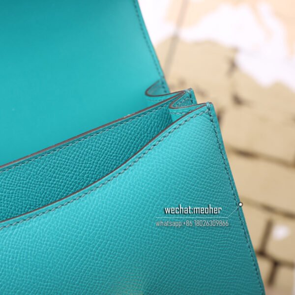 Hermes epsom constance 19cm 7F bleu paon GHW - Image 6