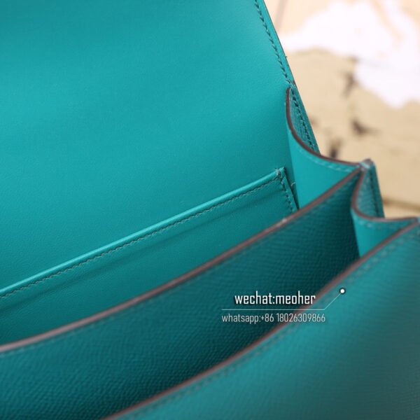 Hermes epsom constance 19cm 7F bleu paon GHW - Image 7