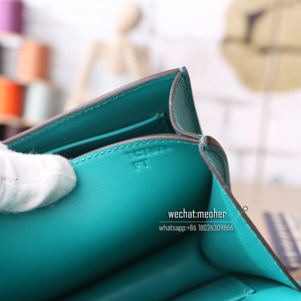 Hermes epsom constance 19cm 7F bleu paon GHW - Image 8