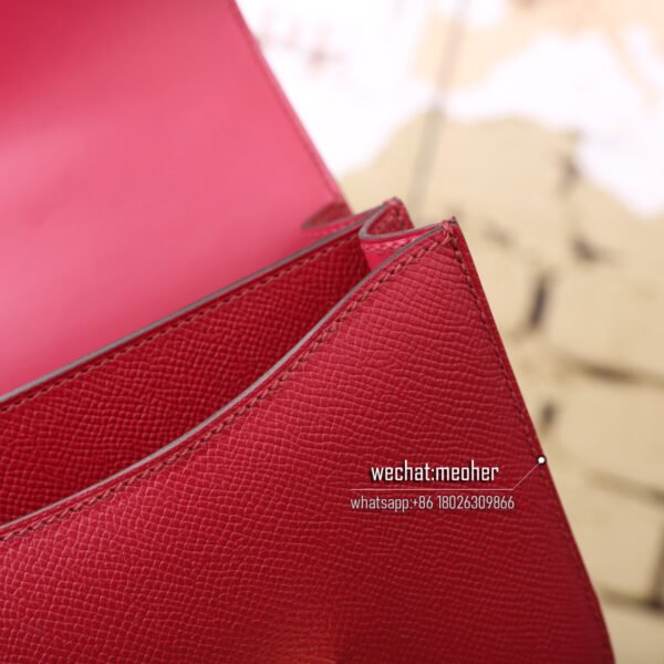 Hermes epsom constance 19cm q5 rouge  casaque GHW - Image 5