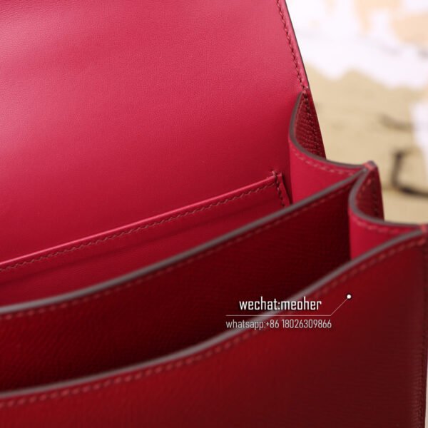 Hermes epsom constance 19cm q5 rouge  casaque GHW - Image 6