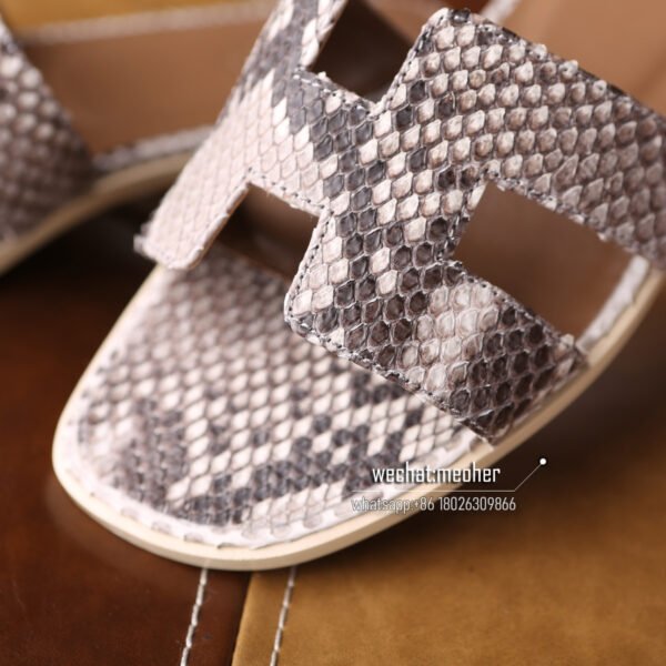 Customized Hermes oran sandal python leather white - Image 2