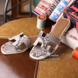 hermes python leather oran sandal
