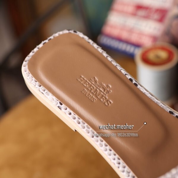 Customized Hermes oran sandal python leather white - Image 5
