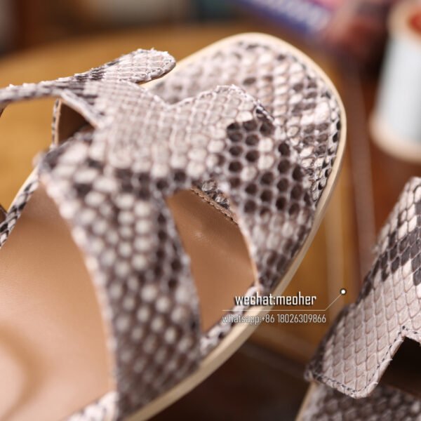 Customized Hermes oran sandal python leather white - Image 6