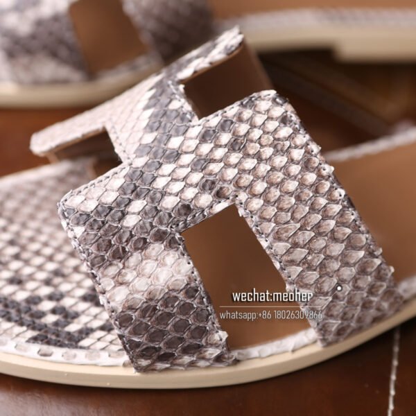 Customized Hermes oran sandal python leather white - Image 8