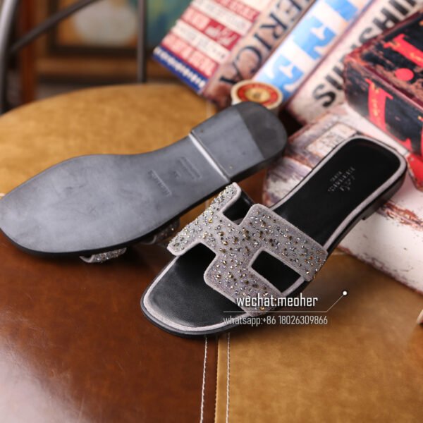 Customized Hermes oran sandal rhinestone - Image 2