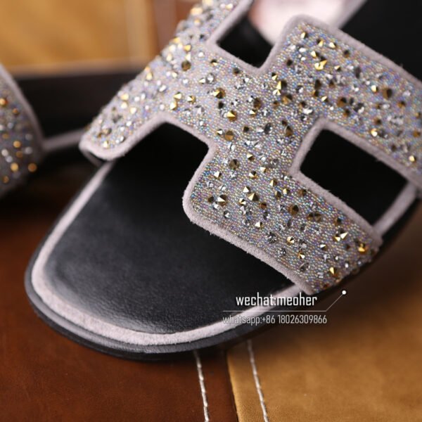Customized Hermes oran sandal rhinestone - Image 4