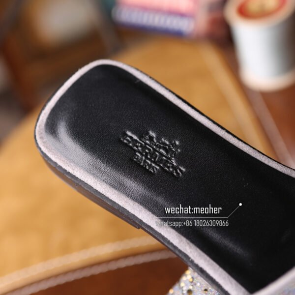 Customized Hermes oran sandal rhinestone - Image 7
