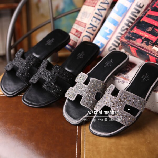 Customized Hermes oran sandal rhine stone - Image 8