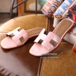 hermes crocodile leather oran sandal