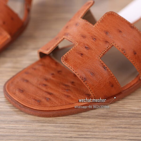 Hermes oran sandal ostrich leather brown - Image 5