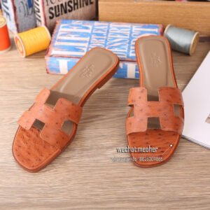 hermes ostrich leather oran sandal