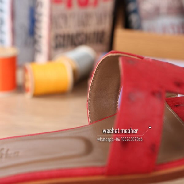 Hermes oran sandal ostrich leather red - Image 6