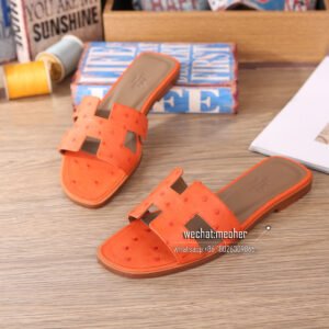 hermes ostrich leather oran sandal