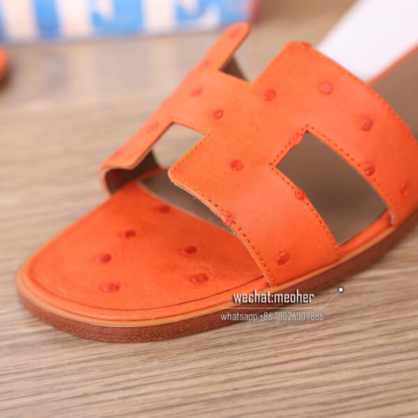 Hermes oran sandal ostrich leather orange - Image 5