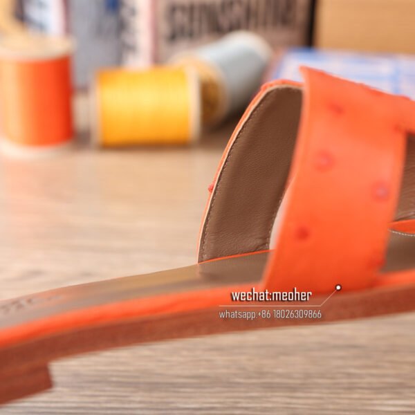 Hermes oran sandal ostrich leather orange - Image 8