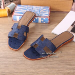 hermes ostrich leather oran sandal