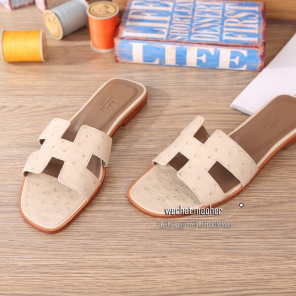 hermes ostrich leather oran sandal