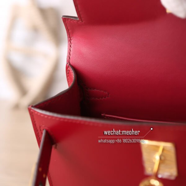 Hermes box mini kelly II 19cm B5 ruby - Image 6