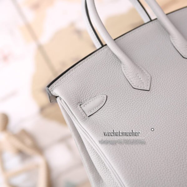 Hermes togo birkin 25cm c80 gris peral - Image 4