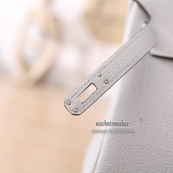 Hermes togo birkin 25cm c80 gris peral - Image 6