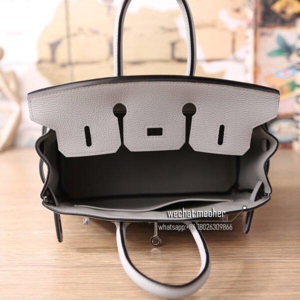 Hermes togo birkin 25cm c80 gris peral - Image 8