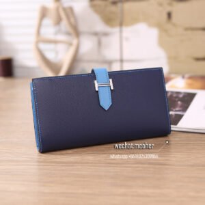 hermes bearn wallet colors dark blue/and light blue