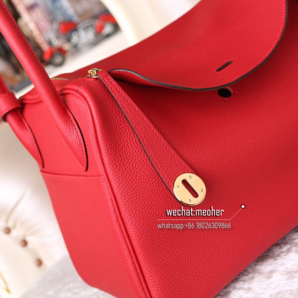 Hermes Lindy 30cm togo q5 rouge casaque - Image 2