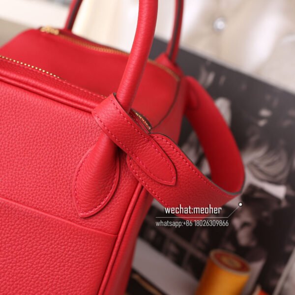 Hermes Lindy 30cm togo q5 rouge casaque - Image 5
