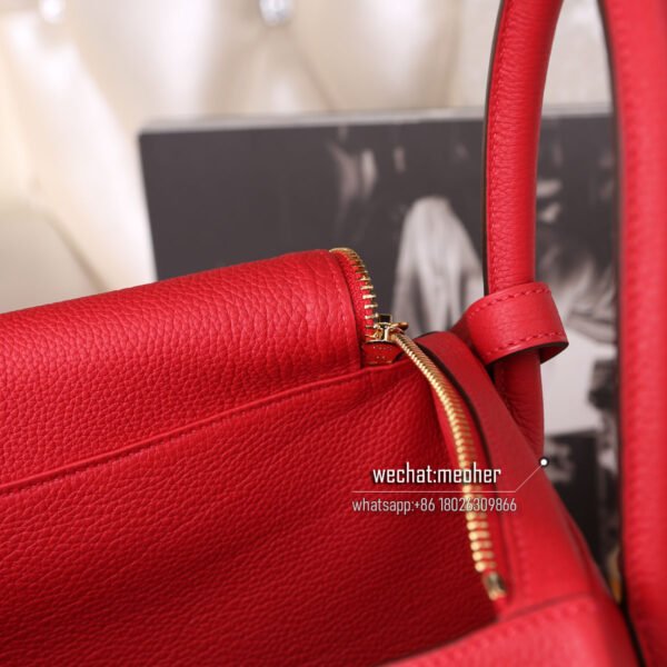Hermes Lindy 30cm togo q5 rouge casaque - Image 7