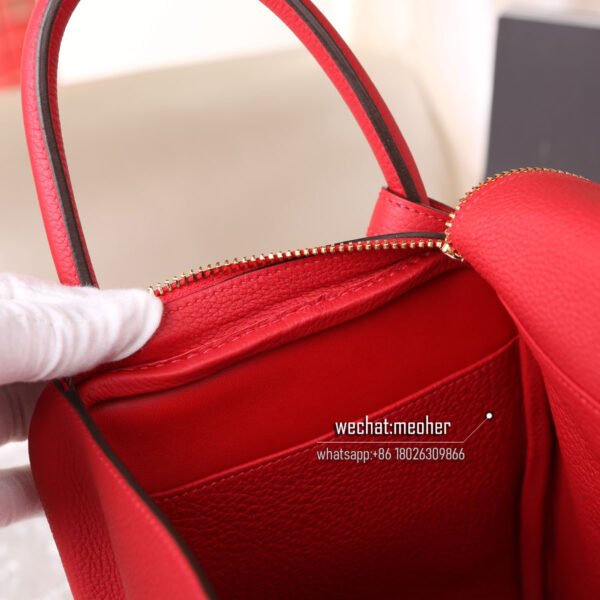 Hermes Lindy 30cm togo q5 rouge casaque - Image 8