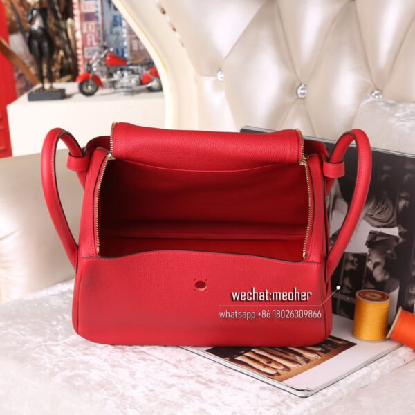 Hermes Lindy 30cm togo q5 rouge casaque - Image 9