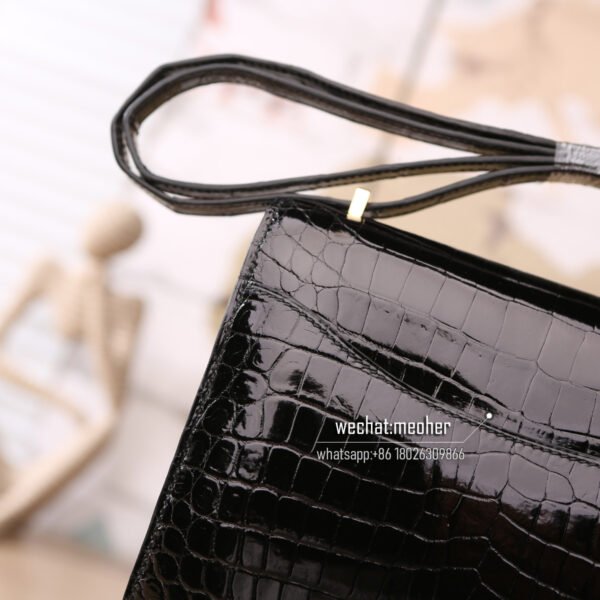 Hermes shiny crocodile constance 19cm ck89 noir - Image 6
