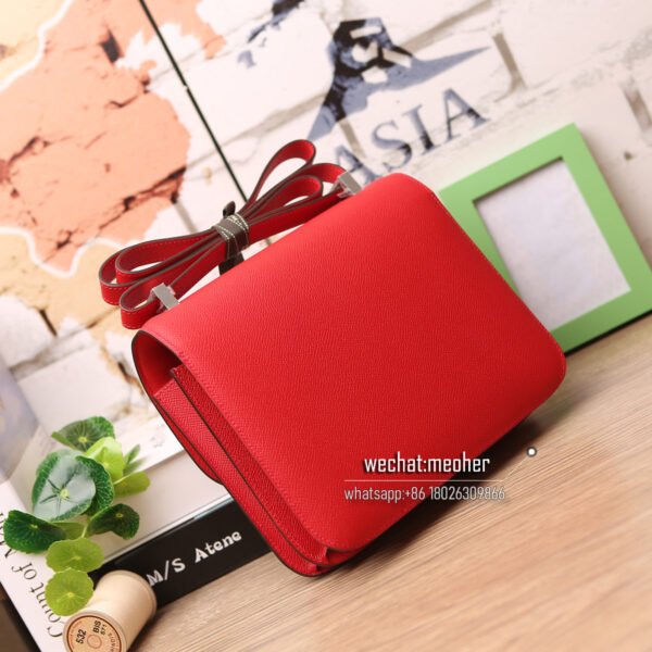 Hermes epsom constance 19cm q5 rouge  casaque Enamel buckle - Image 2