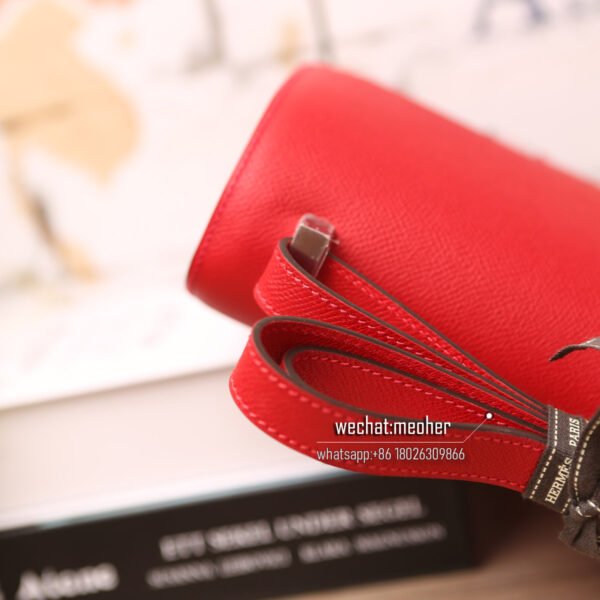 Hermes epsom constance 19cm q5 rouge  casaque Enamel buckle - Image 3