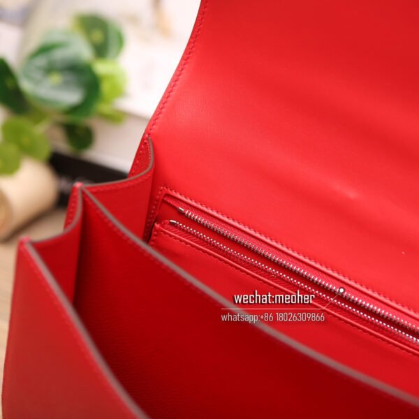 Hermes epsom constance 19cm q5 rouge  casaque Enamel buckle - Image 4