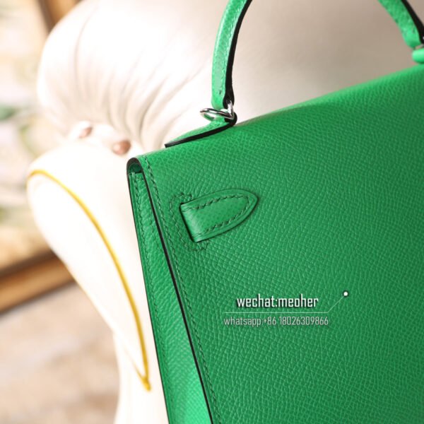 Hermes epsom mini kelly II 19cm 1k bamboo - Image 4