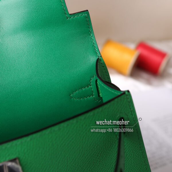 Hermes epsom mini kelly II 19cm 1k bamboo - Image 8