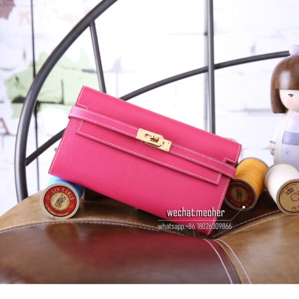 hermes epsom kelly wallet e5 rose tyrien