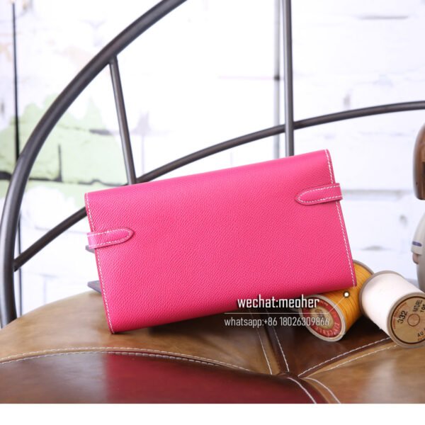 Hermes epsom kelly wallet E5 rose tyrien - Image 3
